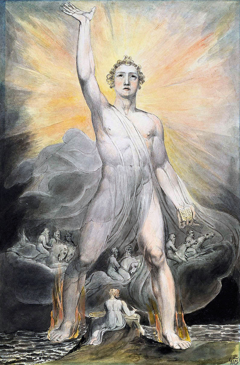 The Angel of Revelation painted by William Blake